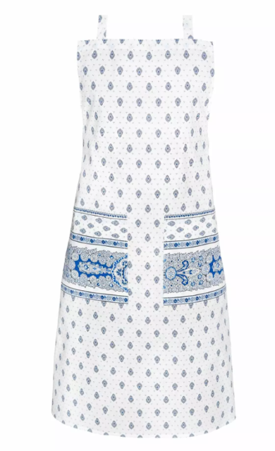 Apron, Provence fabric (Marat Avignon Bastide white / bleu) - Click Image to Close